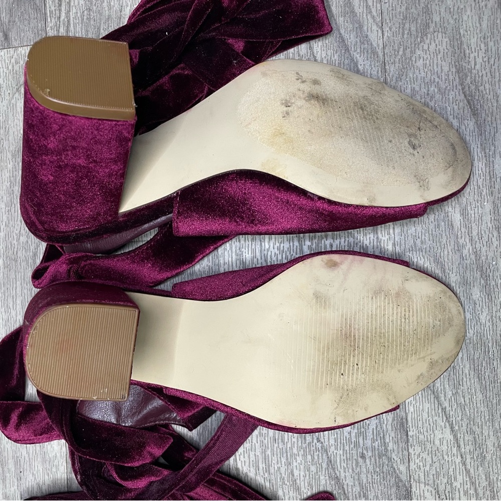 JustFab Abriana Velvet Wrap Heels - Picture 7 of 8